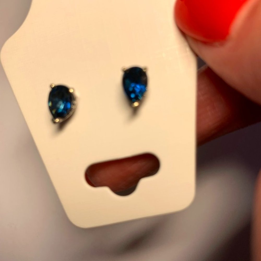 London blue topaz post earrings